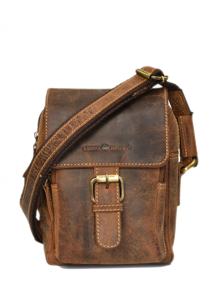 Vintage Leder Umhängetasche Farbe braun